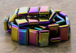 Rainbow 5X17X10mm Magnetic Spacer 3-Hole Thin Pillow 50Pc SPMG12
