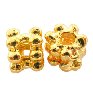 4X3mm Metal Spacer Bright Goldplate Wide Daisy SPMT06