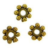 Metal Spacer Antique Goldplate Thin Daisy SPMT08