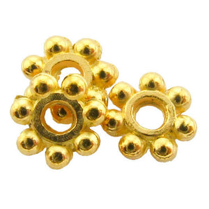 Metal Spacer Bright Goldplate Thin Daisy SPMT07